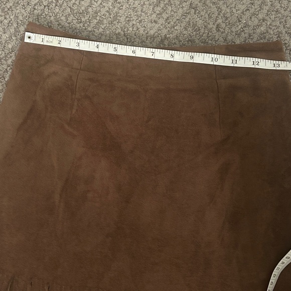 J.O.A. Tan Fringe Midi Skirt - Picture 6 of 6